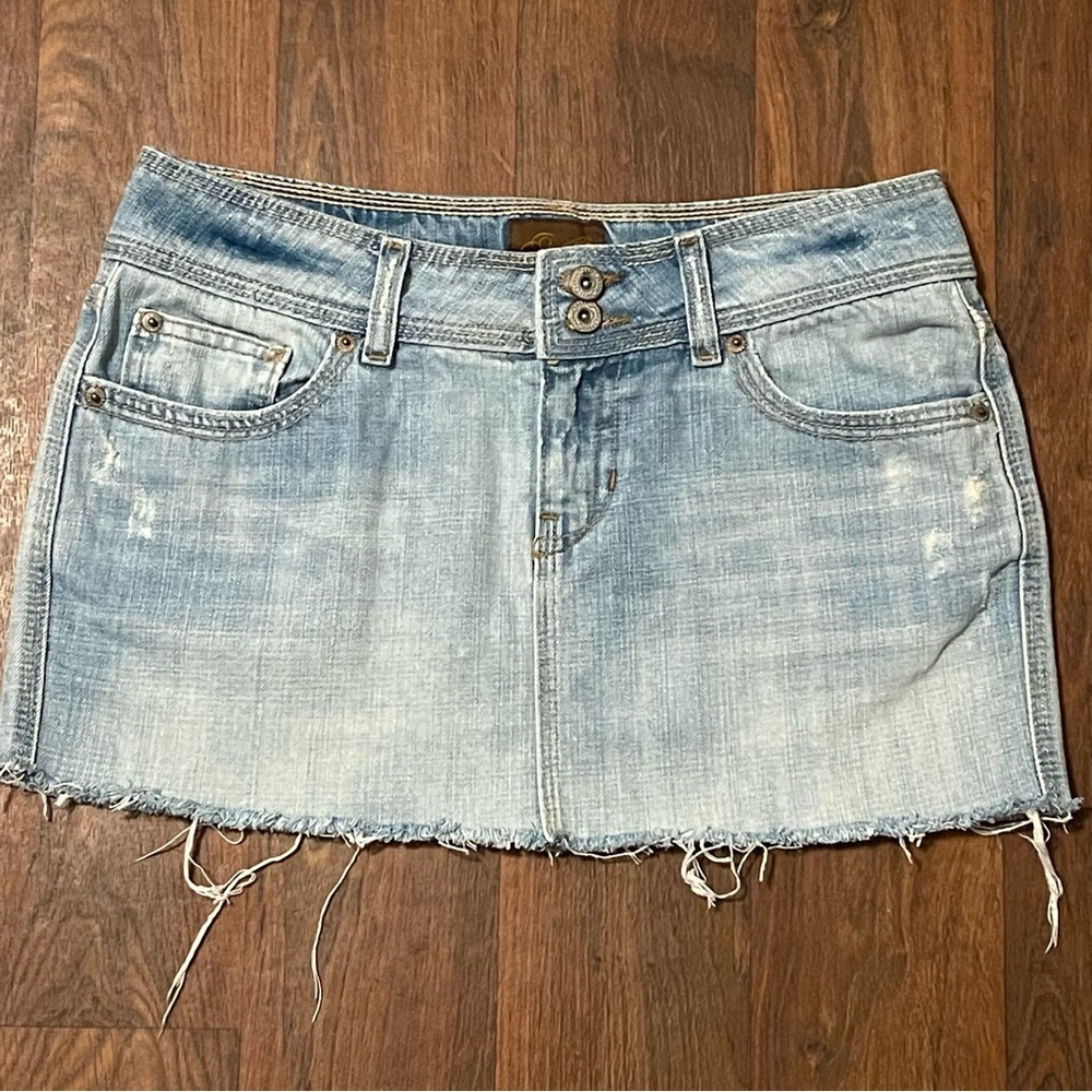 Vintage Y2K Aeropostale Distressed Denim Mini Shirt Size 5/6